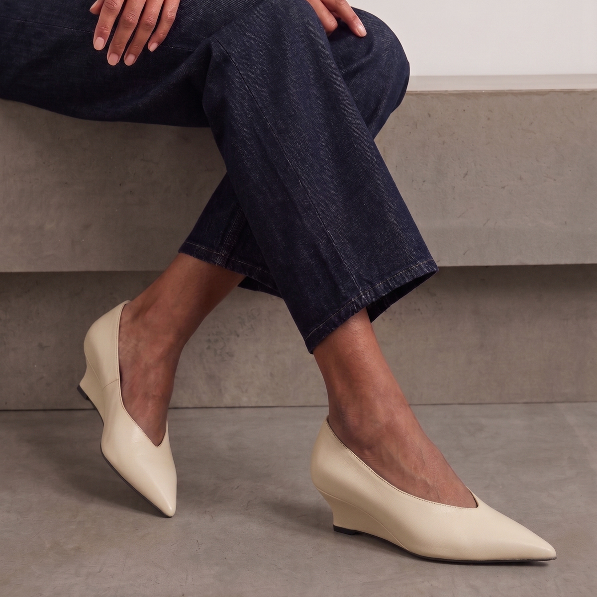 JoJo Leather Wedge Pumps
