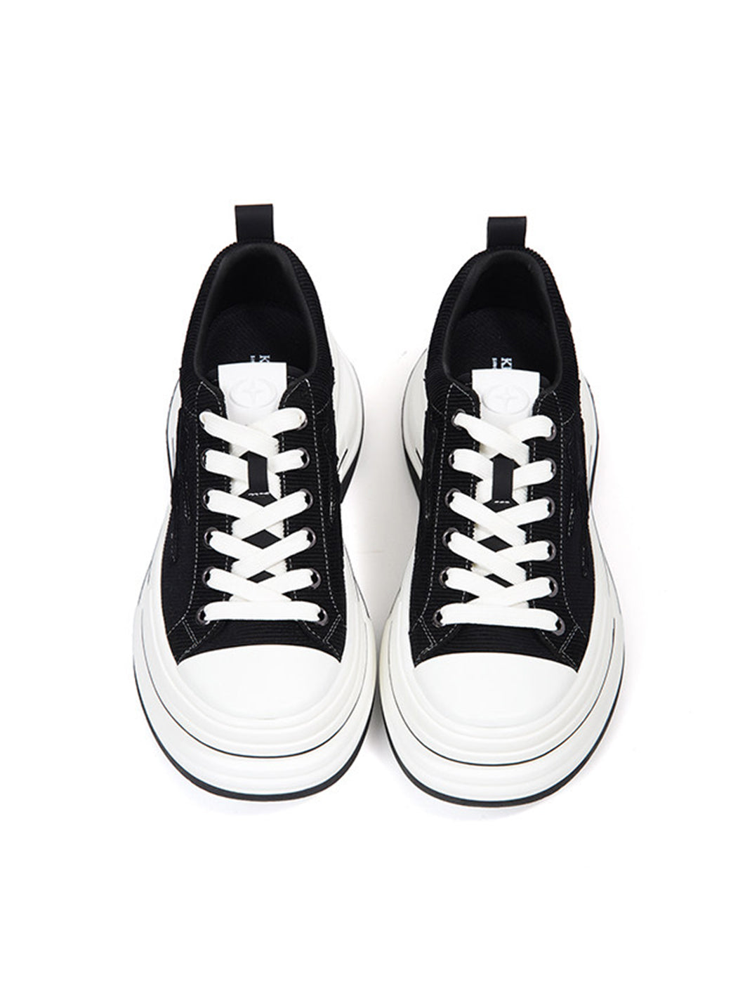 Black 7 cm Layered-Platform Canvas Sneakers - Skipkicks