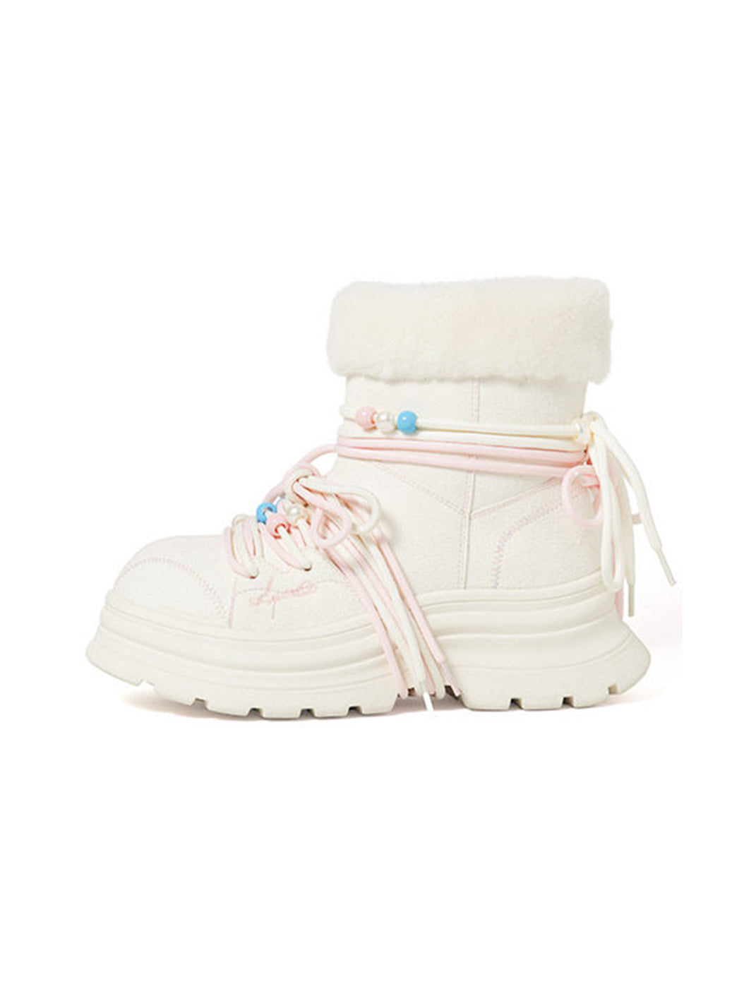 White Teddy-Lined Chunky Winter Boots - Skipkicks