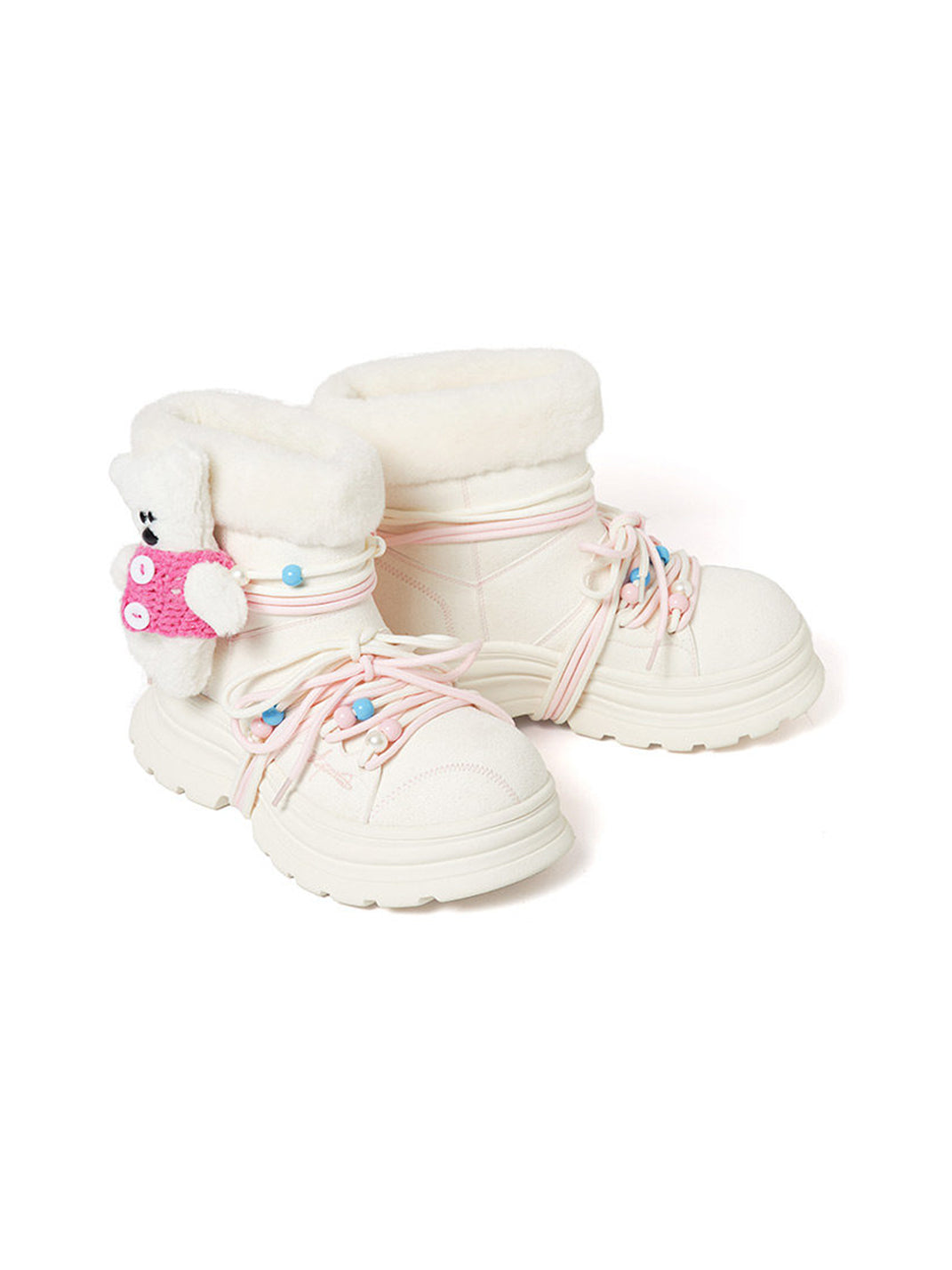 White Teddy-Lined Chunky Winter Boots - Skipkicks