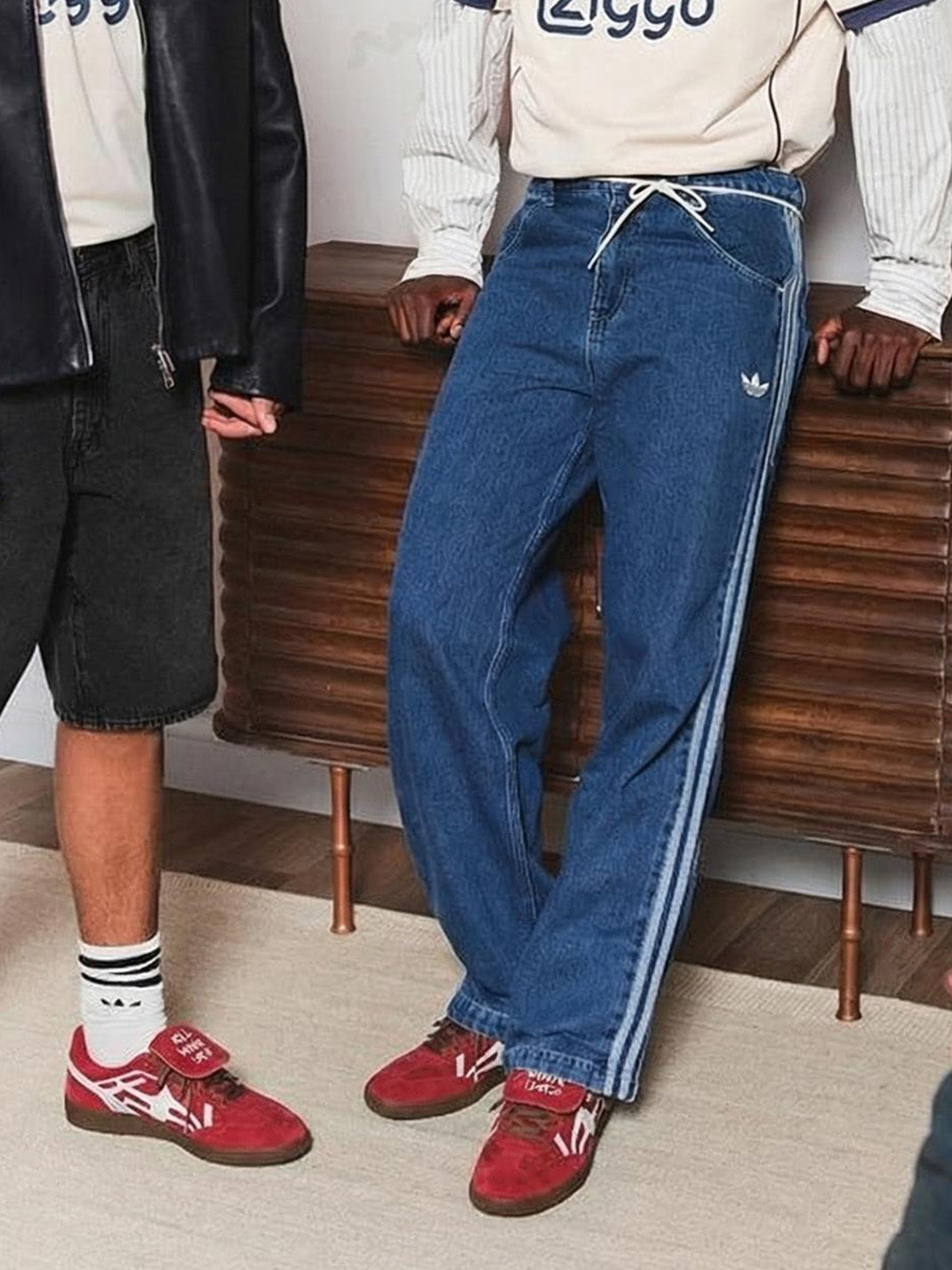 Red Suede Patchwork Low-Top Trainers - Skipkicks
