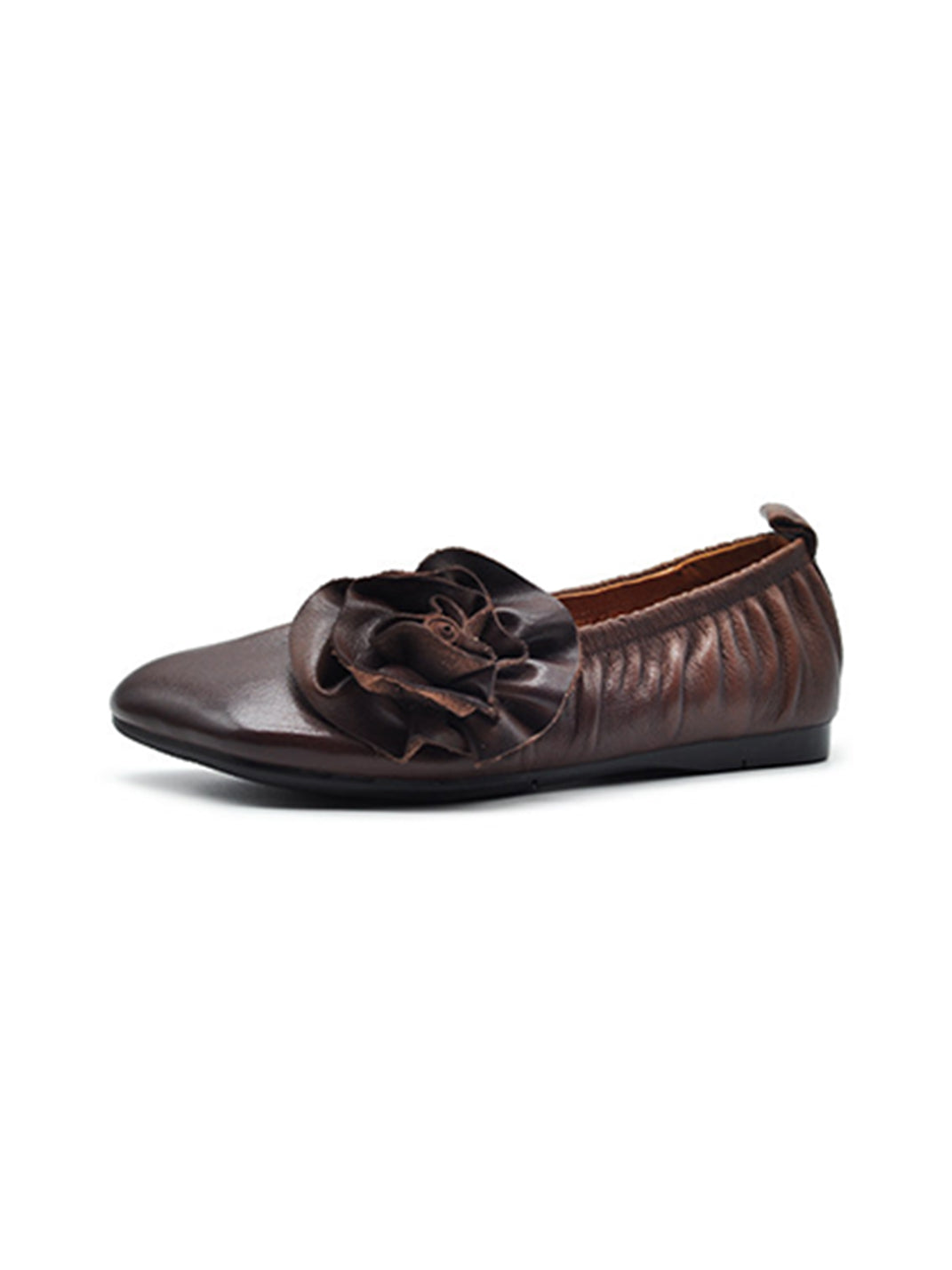 Leather Flower Soft Ballet Flats - Skipkicks