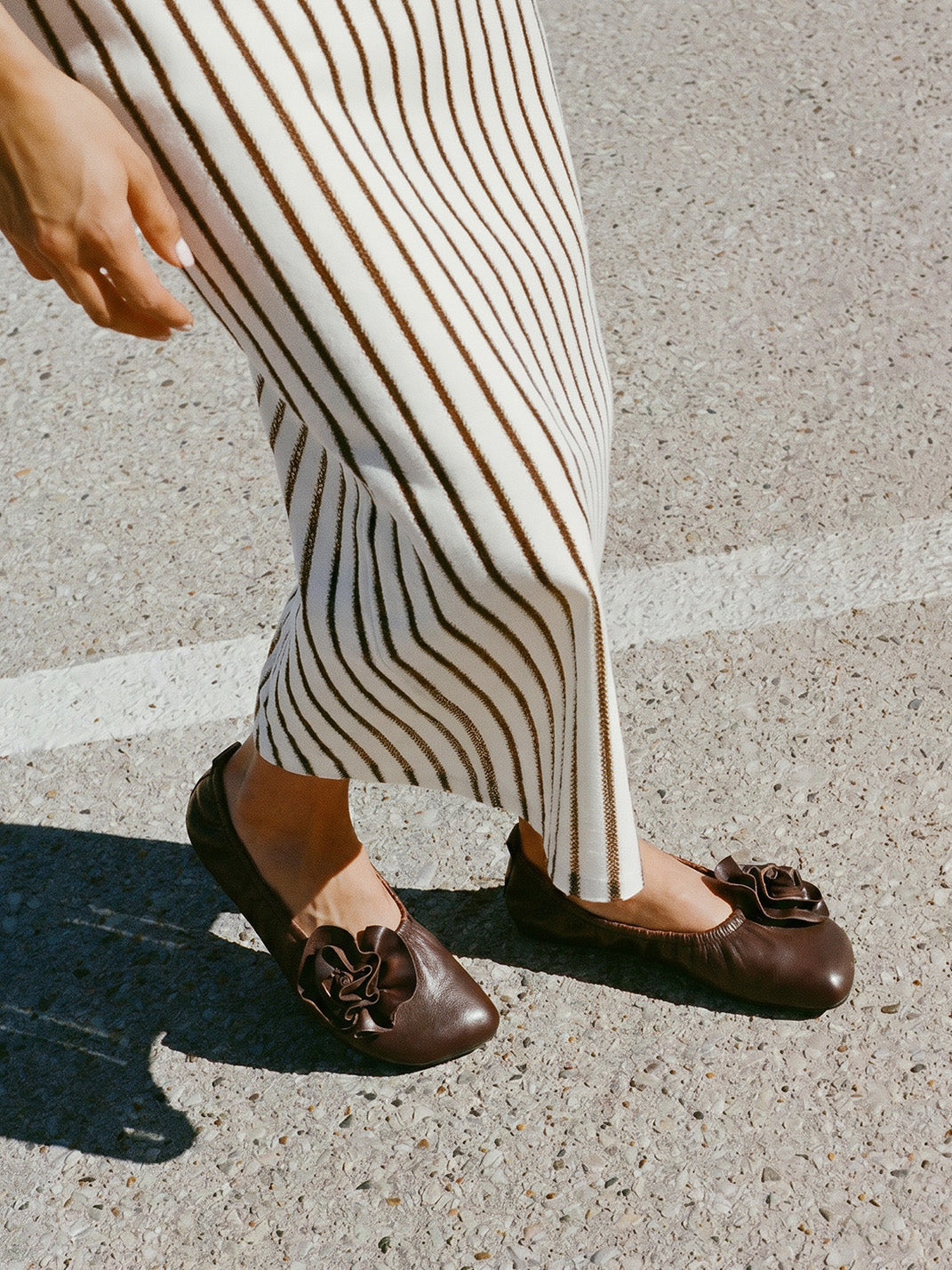Leather Flower Soft Ballet Flats - Skipkicks