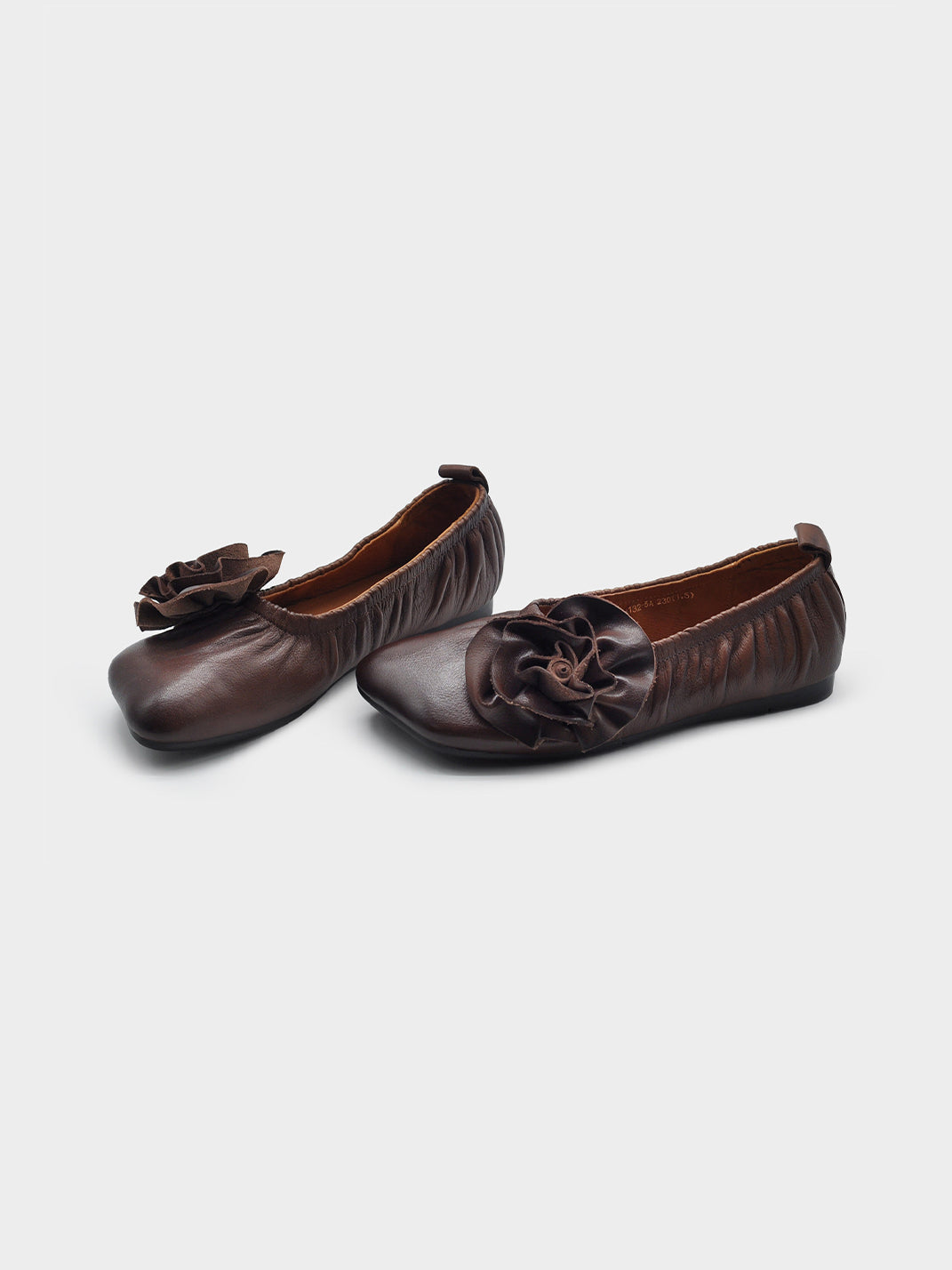 Leather Flower Soft Ballet Flats - Skipkicks