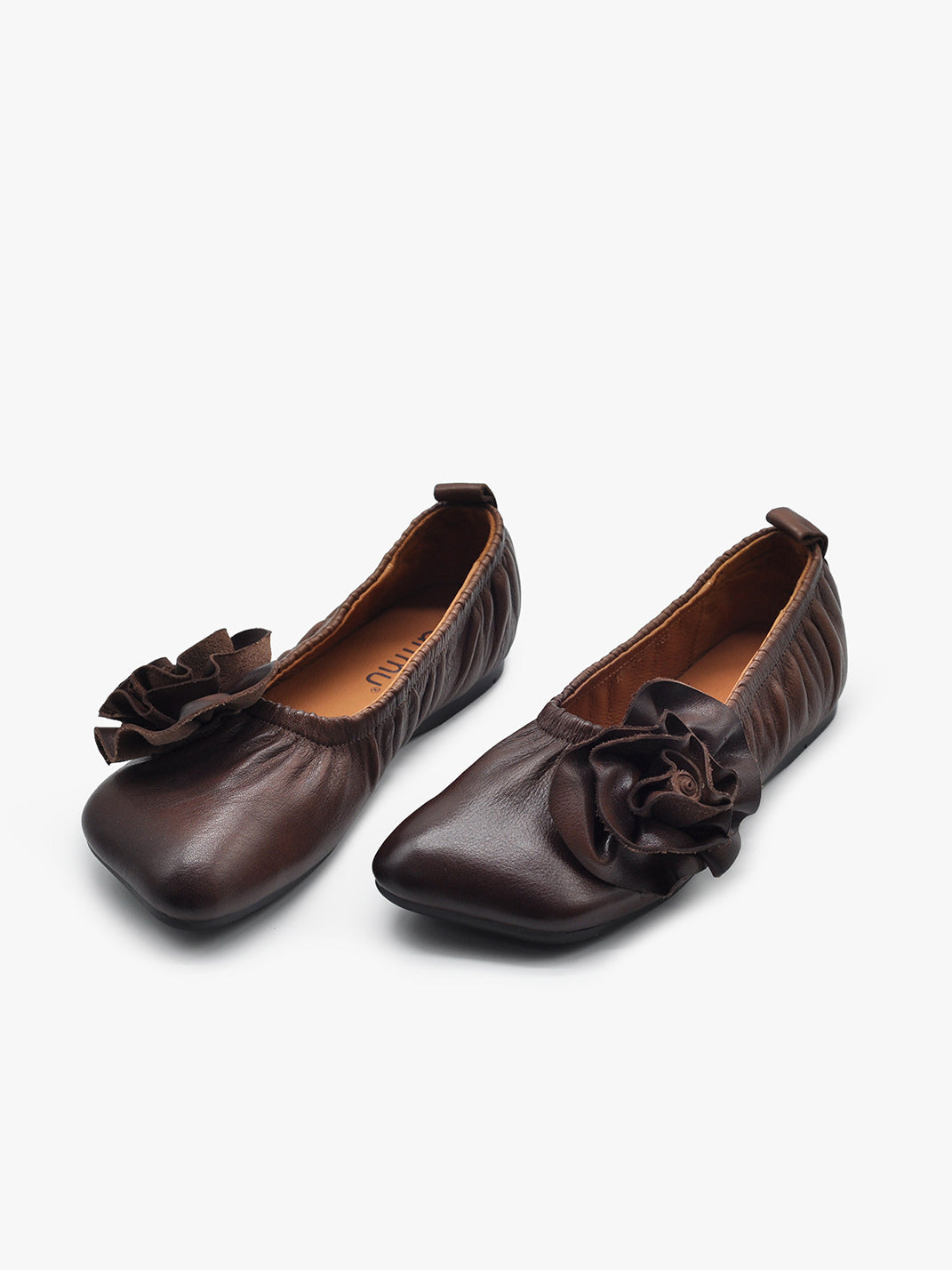 Leather Flower Soft Ballet Flats - Skipkicks