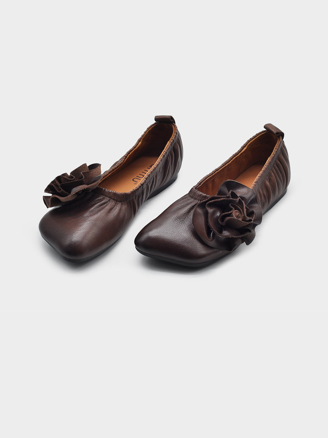 Leather Flower Soft Ballet Flats - Skipkicks