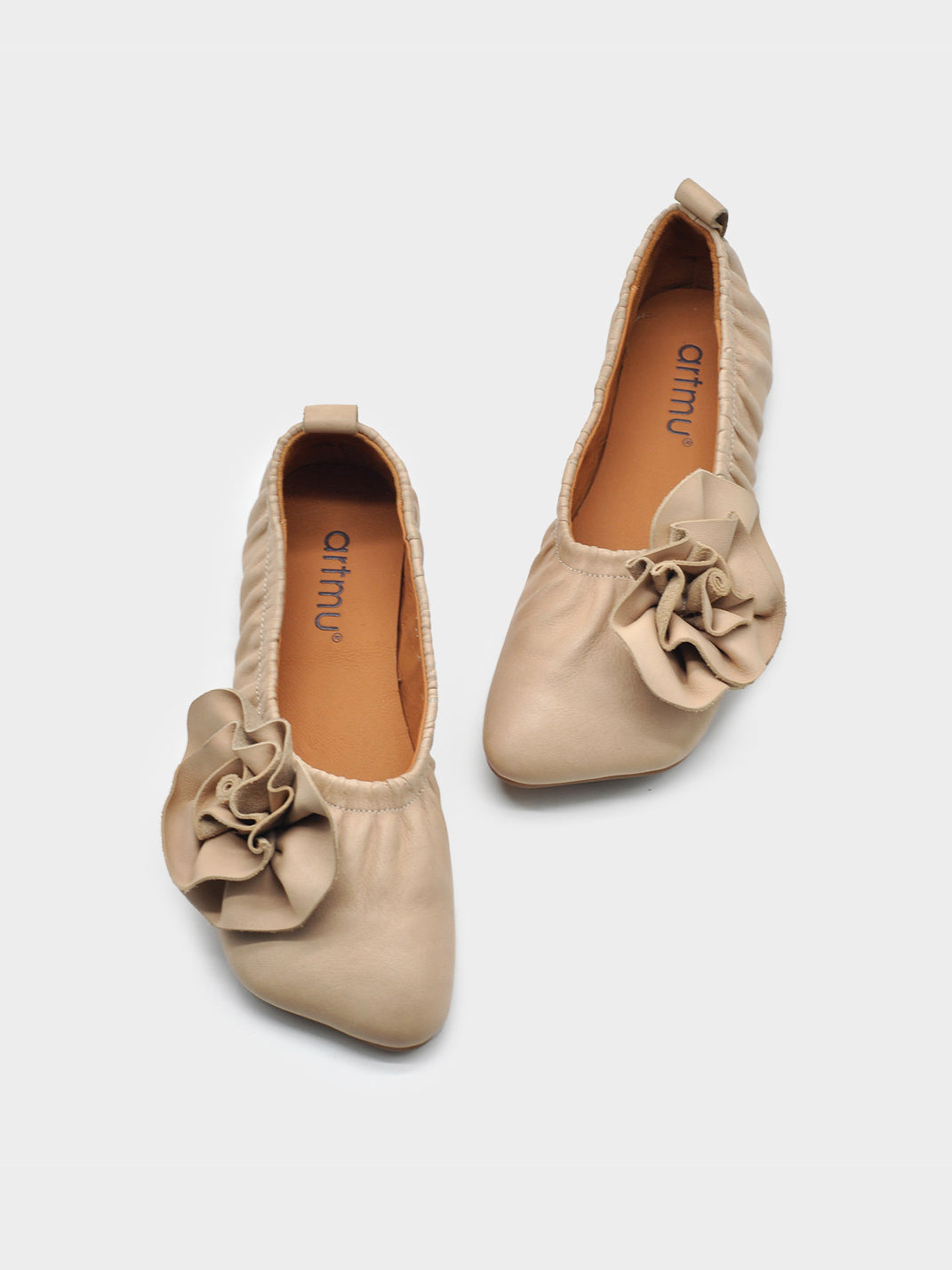 Leather Flower Soft Ballet Flats - Skipkicks