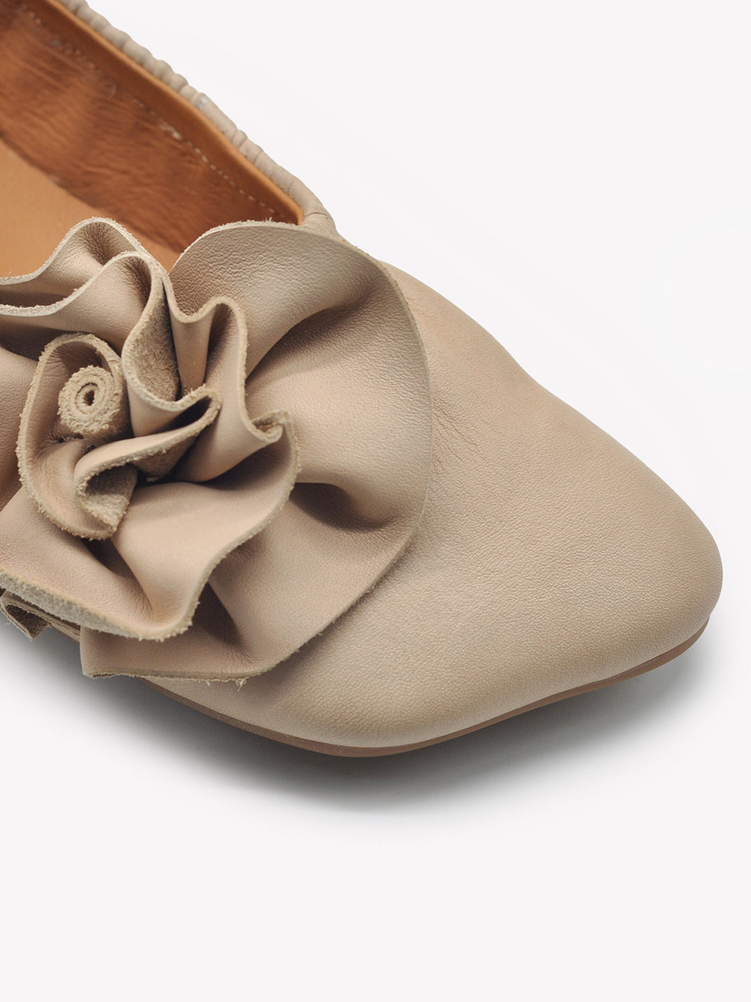 Leather Flower Soft Ballet Flats - Skipkicks
