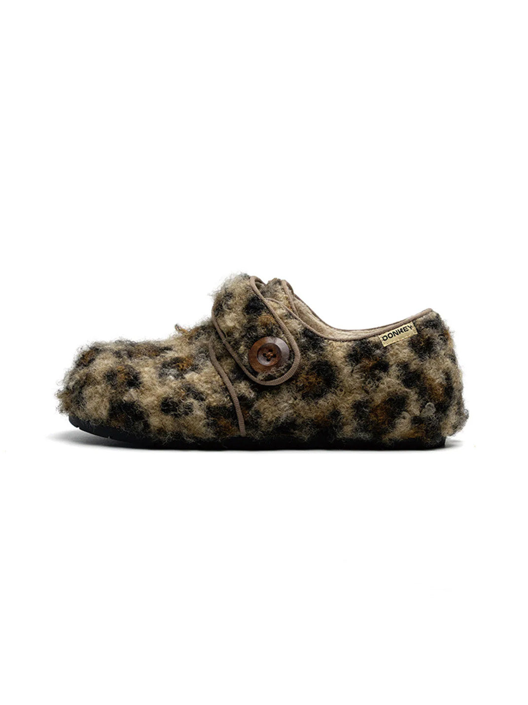 Leopard Faux-Fur Velcro Slip-On Shoes - Skipkicks