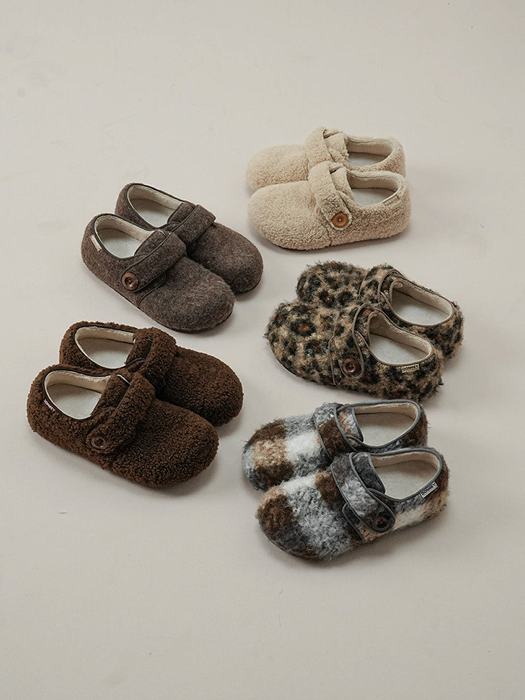 Leopard Faux-Fur Velcro Slip-On Shoes - Skipkicks