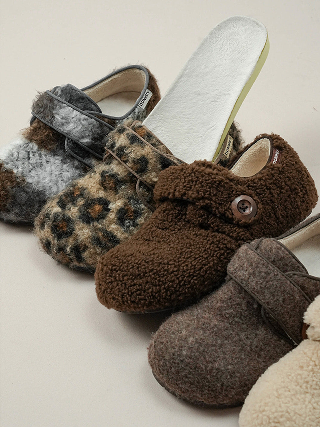 Leopard Faux-Fur Velcro Slip-On Shoes - Skipkicks