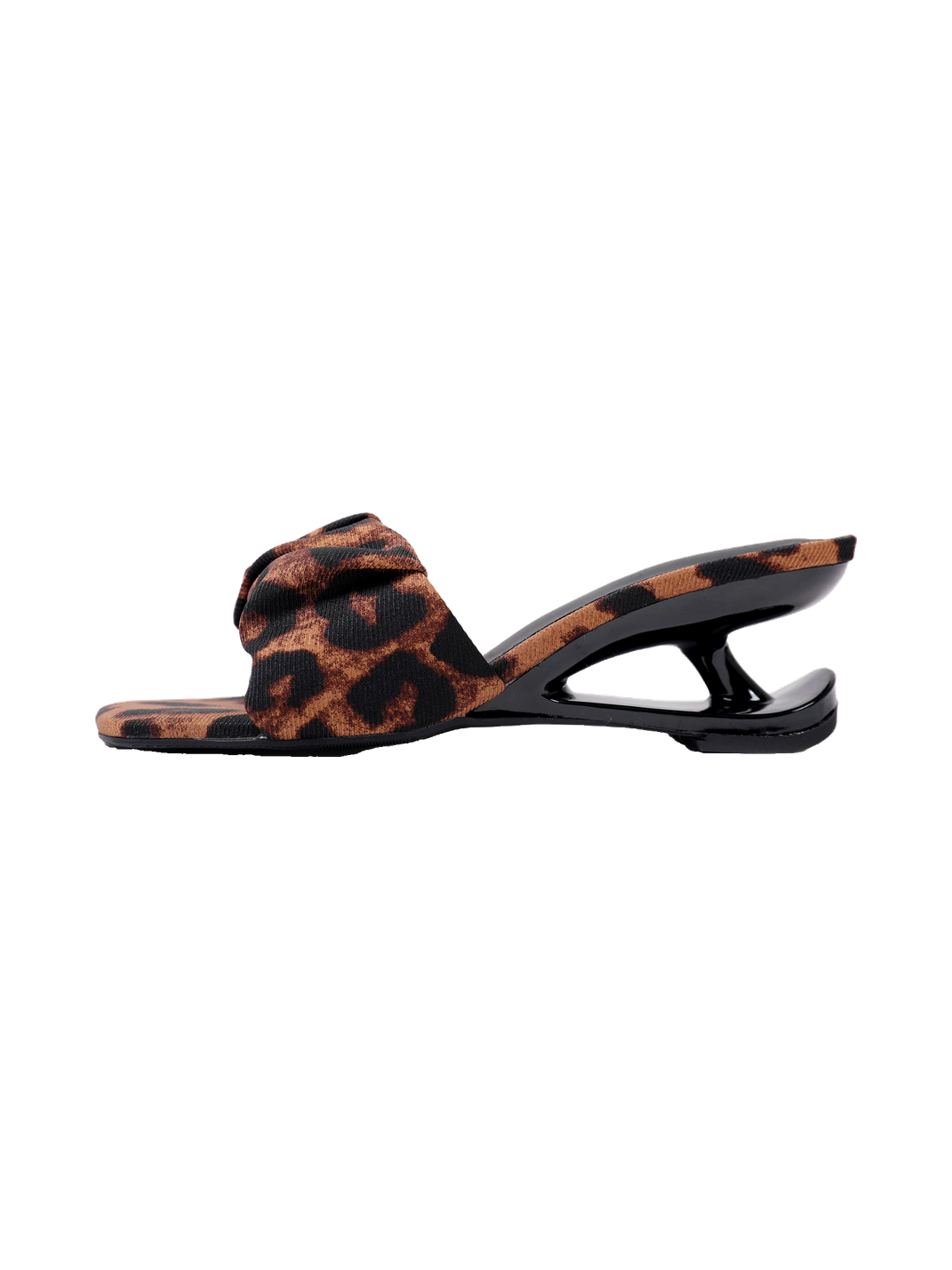 Leopard Square-Toe Sculpted-Heel Sandals - Skipkicks