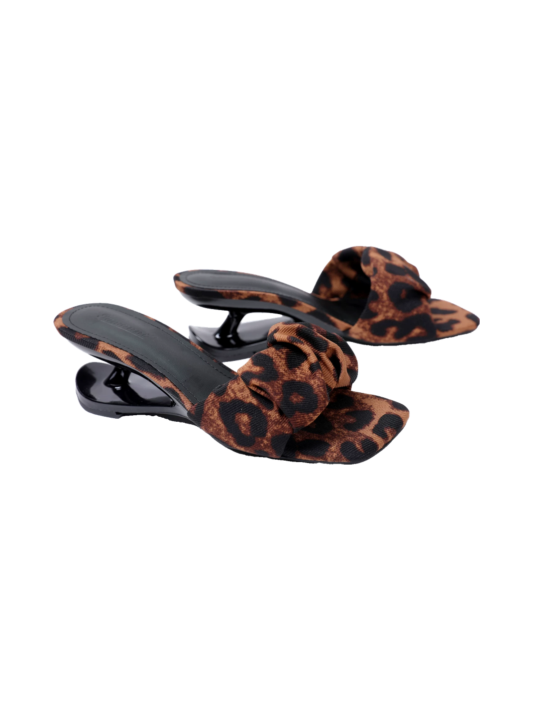 Leopard Square-Toe Sculpted-Heel Sandals - Skipkicks