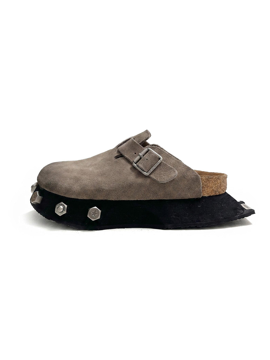 Frosted-Suede Thick-Sole Buckle Clogs - Skipkicks