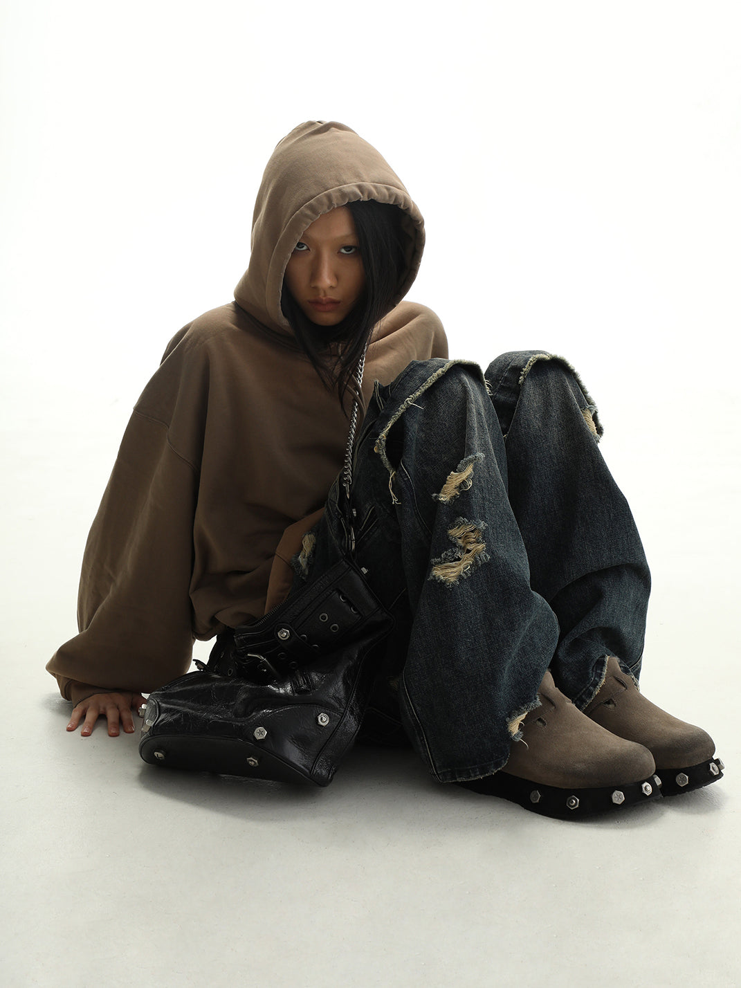 Frosted-Suede Thick-Sole Buckle Clogs - Skipkicks