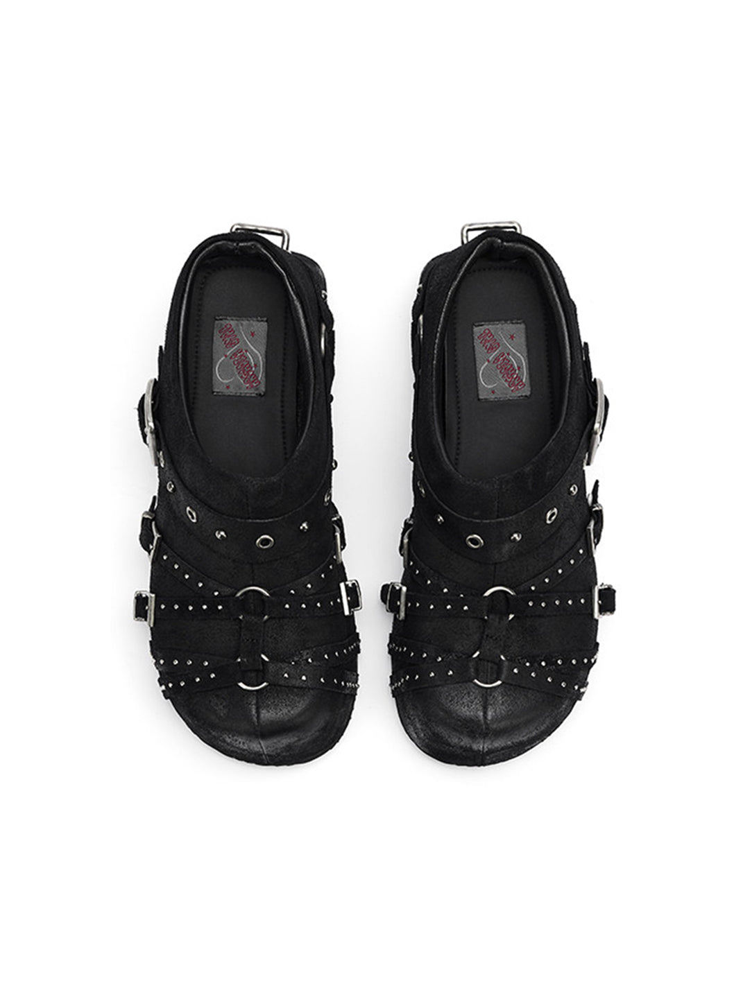 Multi-Buckle Studded Closed-Toe Mules - Skipkicks