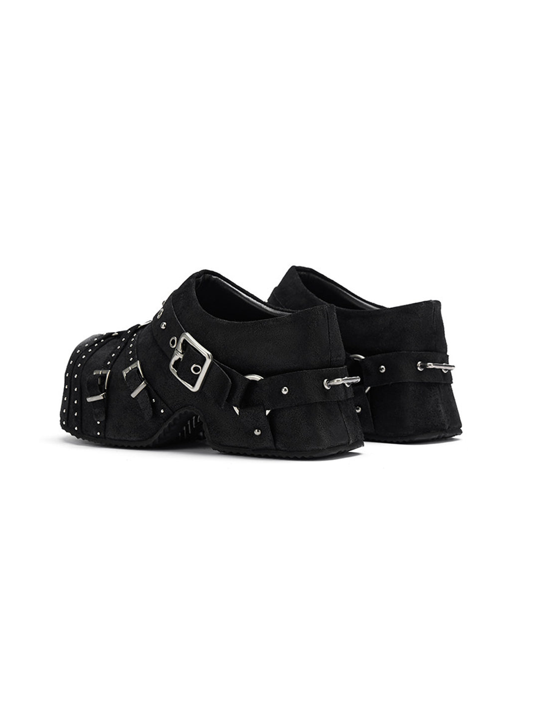 Multi-Buckle Studded Closed-Toe Mules - Skipkicks