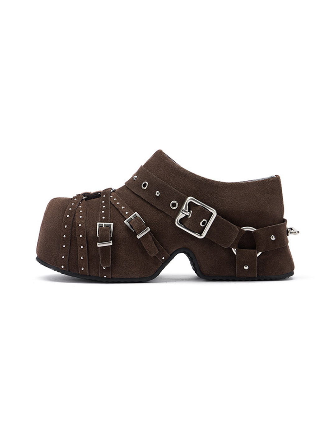 Multi-Buckle Studded Closed-Toe Mules - Skipkicks
