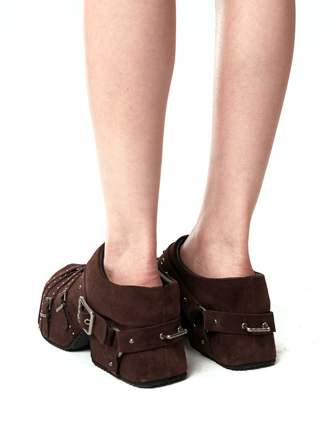 Multi-Buckle Studded Closed-Toe Mules - Skipkicks