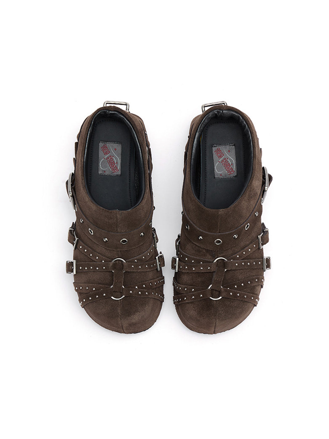 Multi-Buckle Studded Closed-Toe Mules - Skipkicks