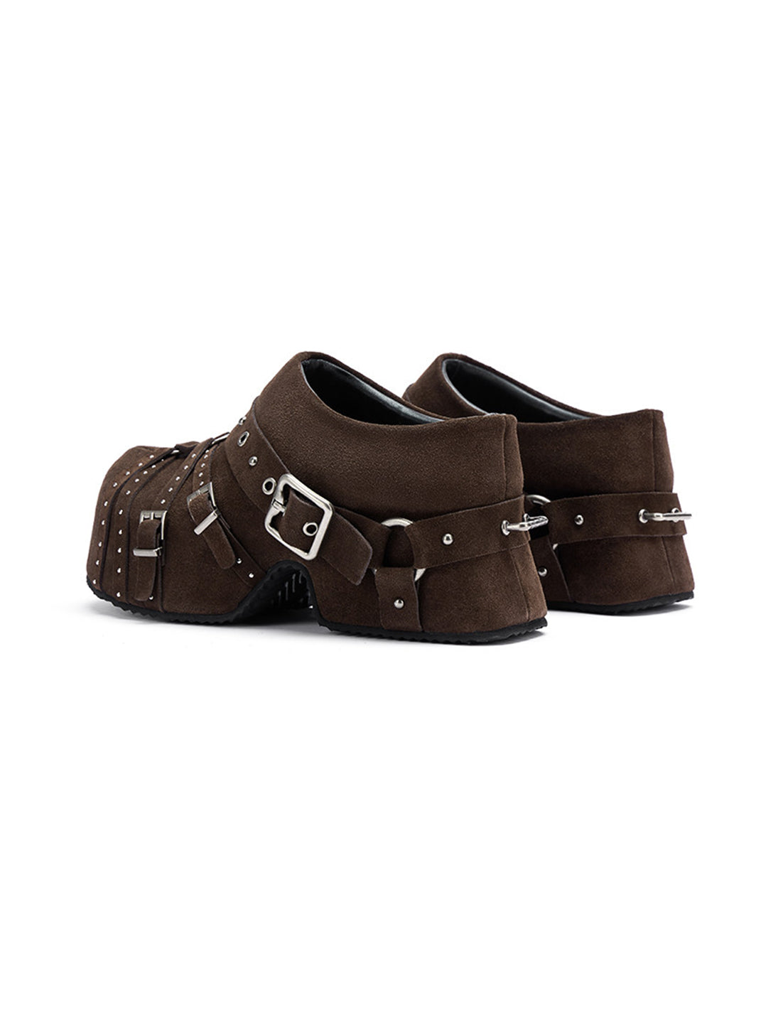 Multi-Buckle Studded Closed-Toe Mules - Skipkicks
