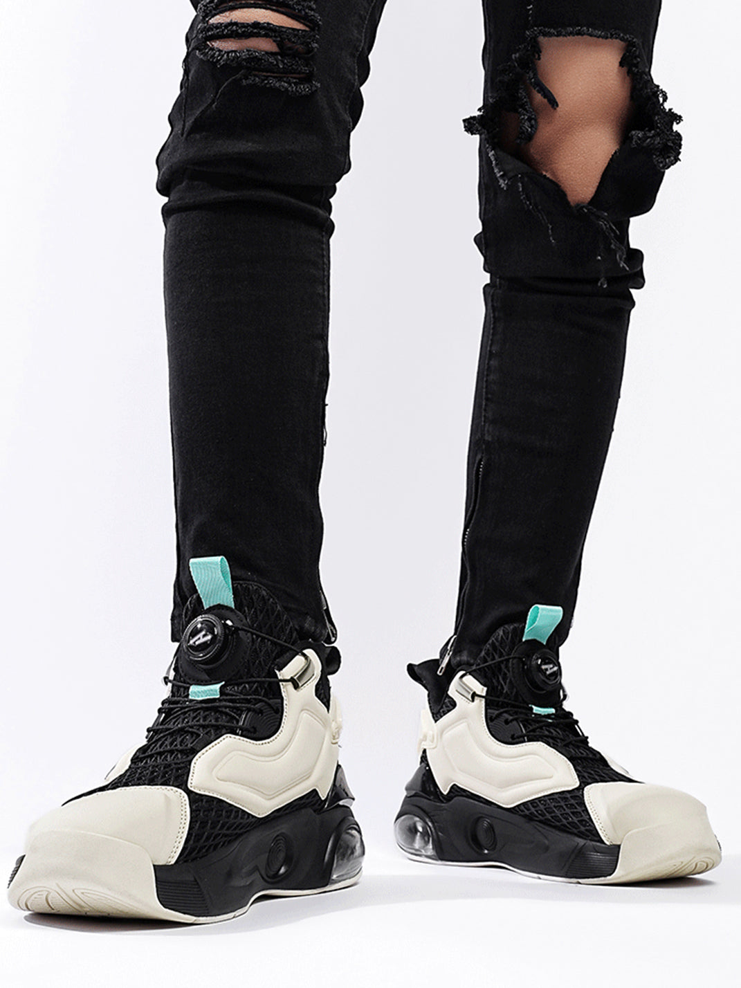 Black Air-Cushion Runner Sneakers - Skipkicks