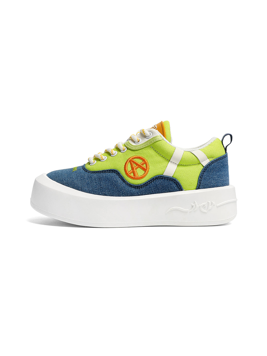 Neon Colorblock Canvas Platform Sneakers - Skipkicks