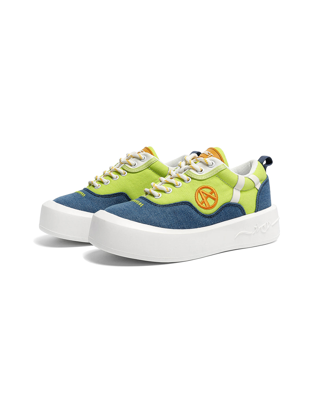 Neon Colorblock Canvas Platform Sneakers - Skipkicks