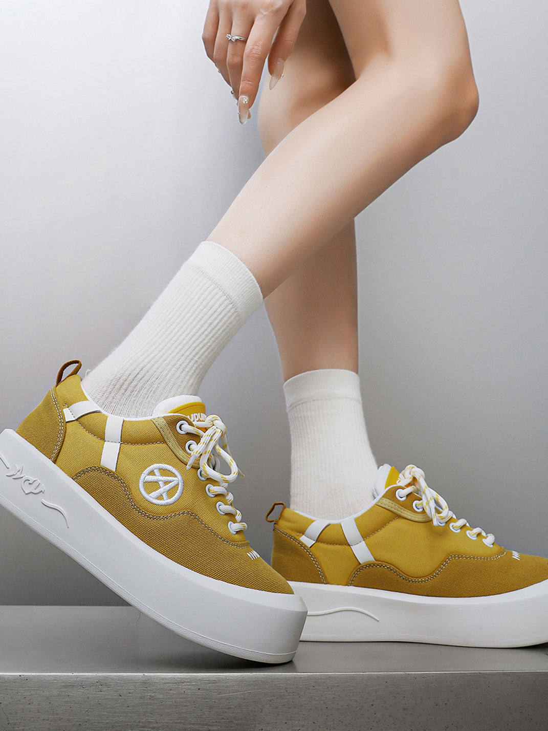 Neon Colorblock Canvas Platform Sneakers - Skipkicks