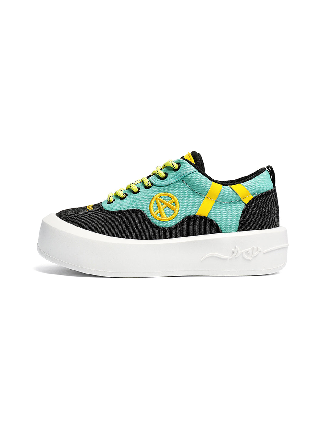 Neon Colorblock Canvas Platform Sneakers - Skipkicks