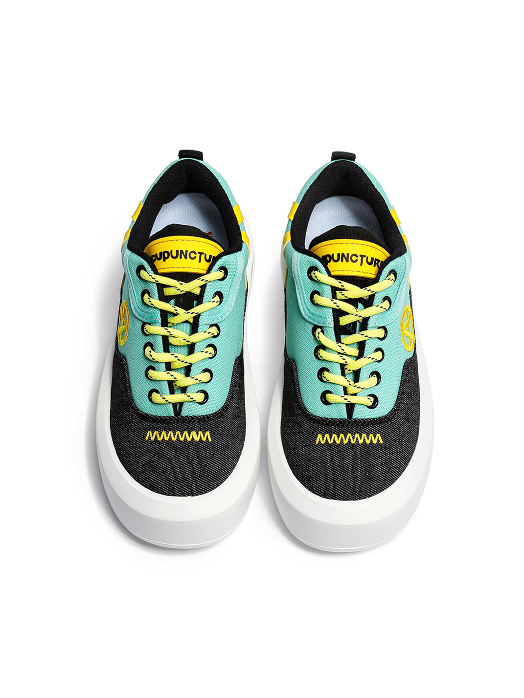Neon Colorblock Canvas Platform Sneakers - Skipkicks