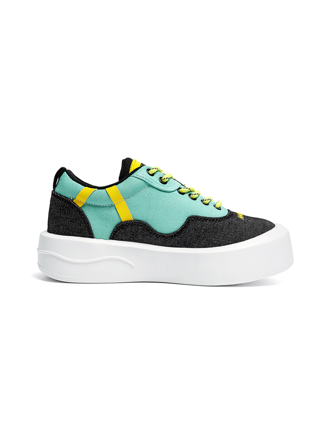 Neon Colorblock Canvas Platform Sneakers - Skipkicks