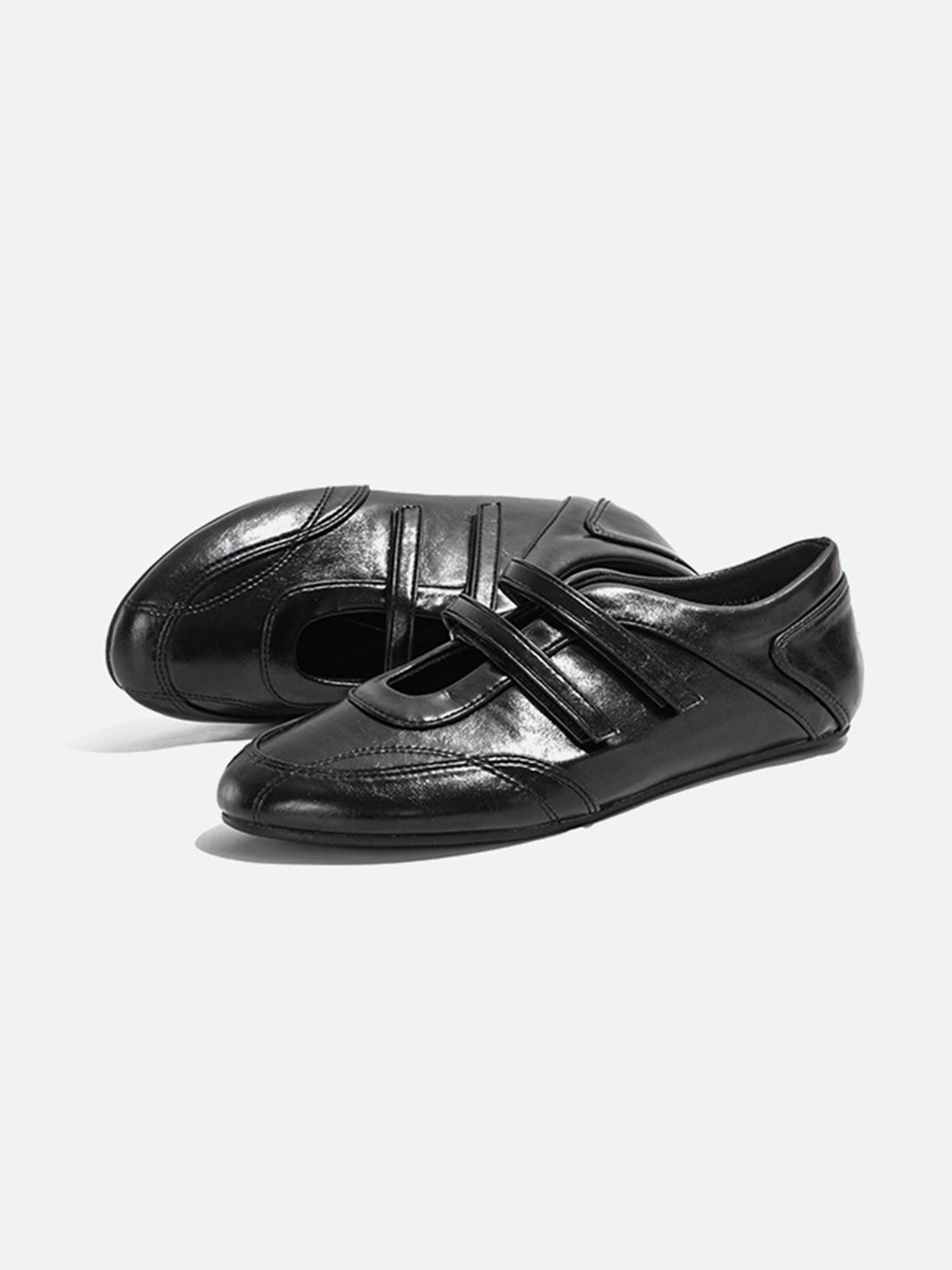 Crisscross-Strap Red Leather Flats - Skipkicks