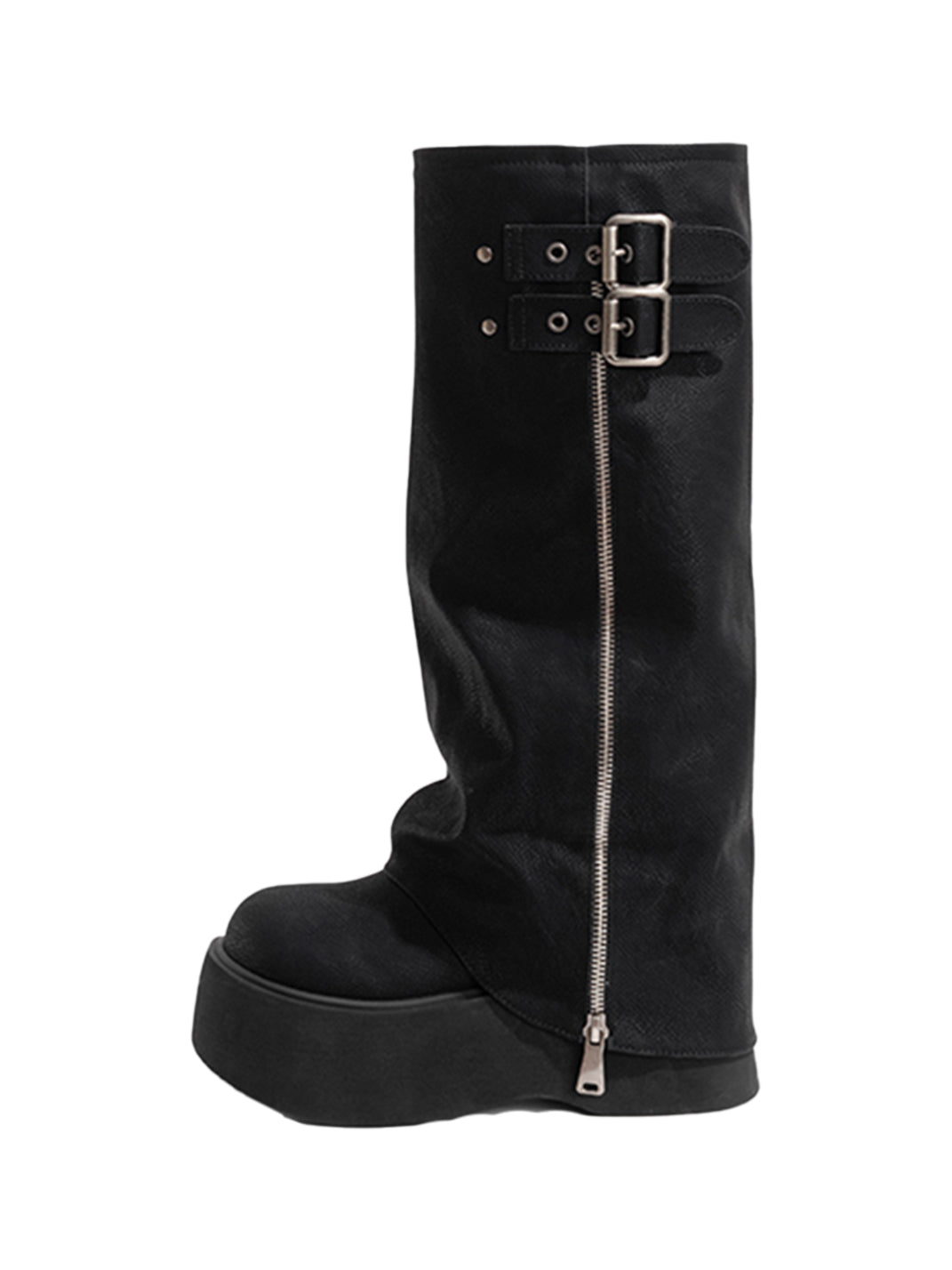 Side-Zip Knee-High Platform Boots - Skipkicks