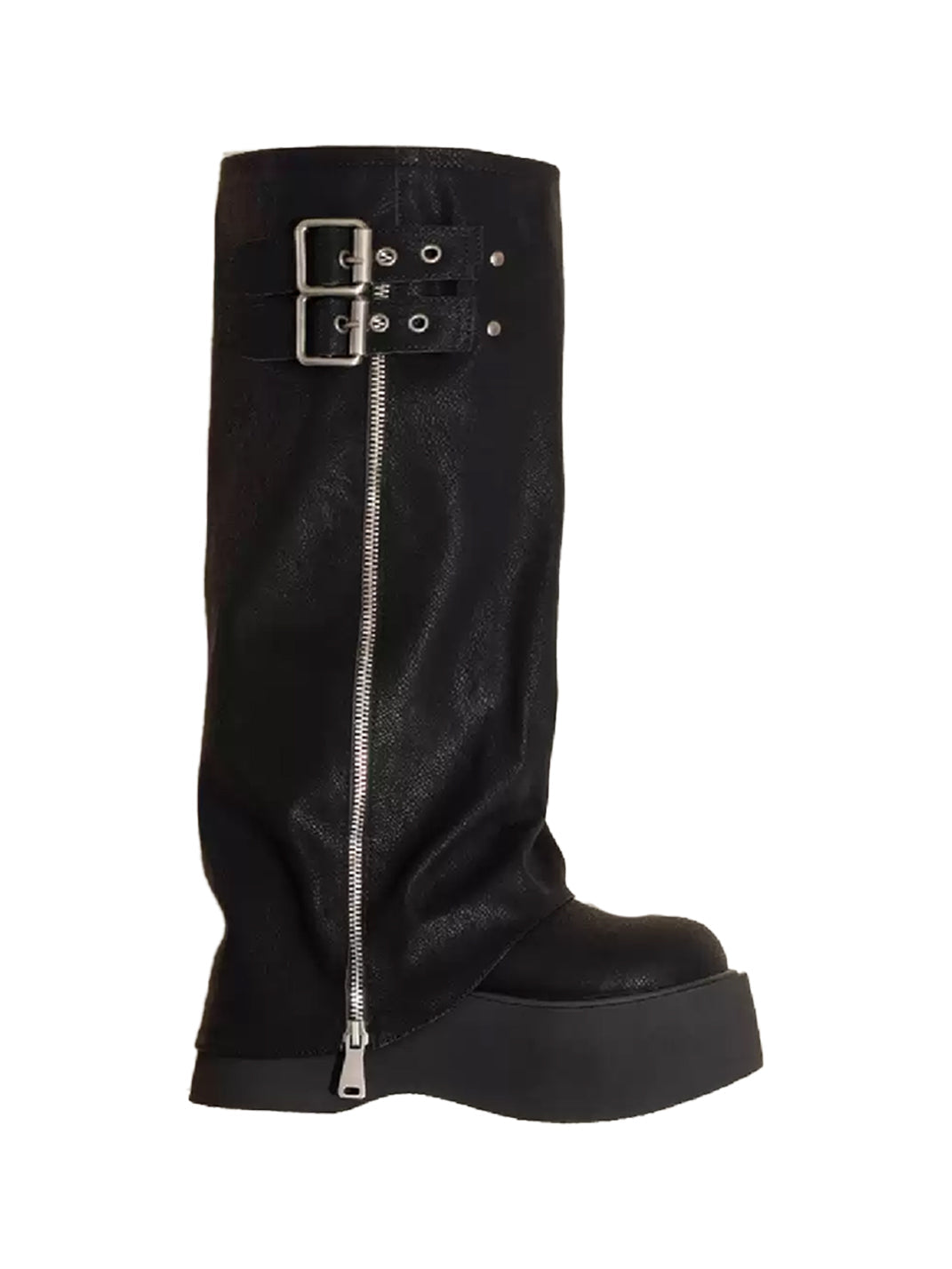 Side-Zip Knee-High Platform Boots - Skipkicks