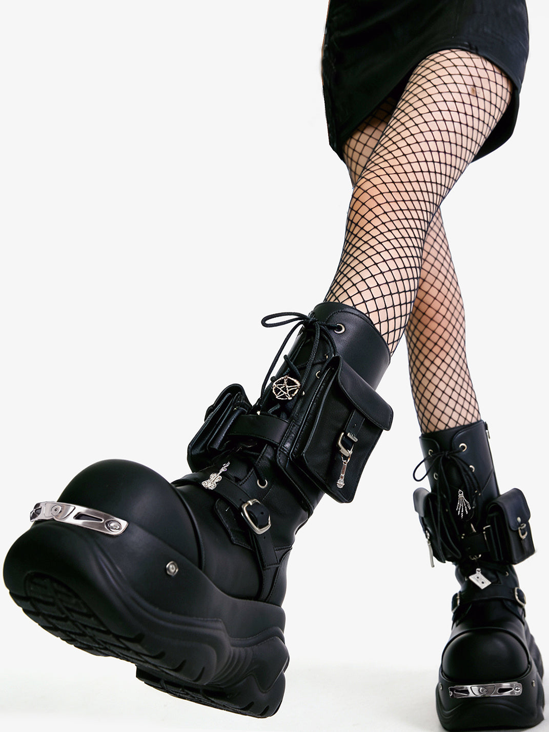 Utility-Lace Chunky Combat Boots - Skipkicks