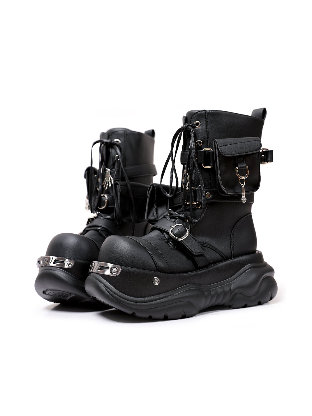 Utility-Lace Chunky Combat Boots - Skipkicks