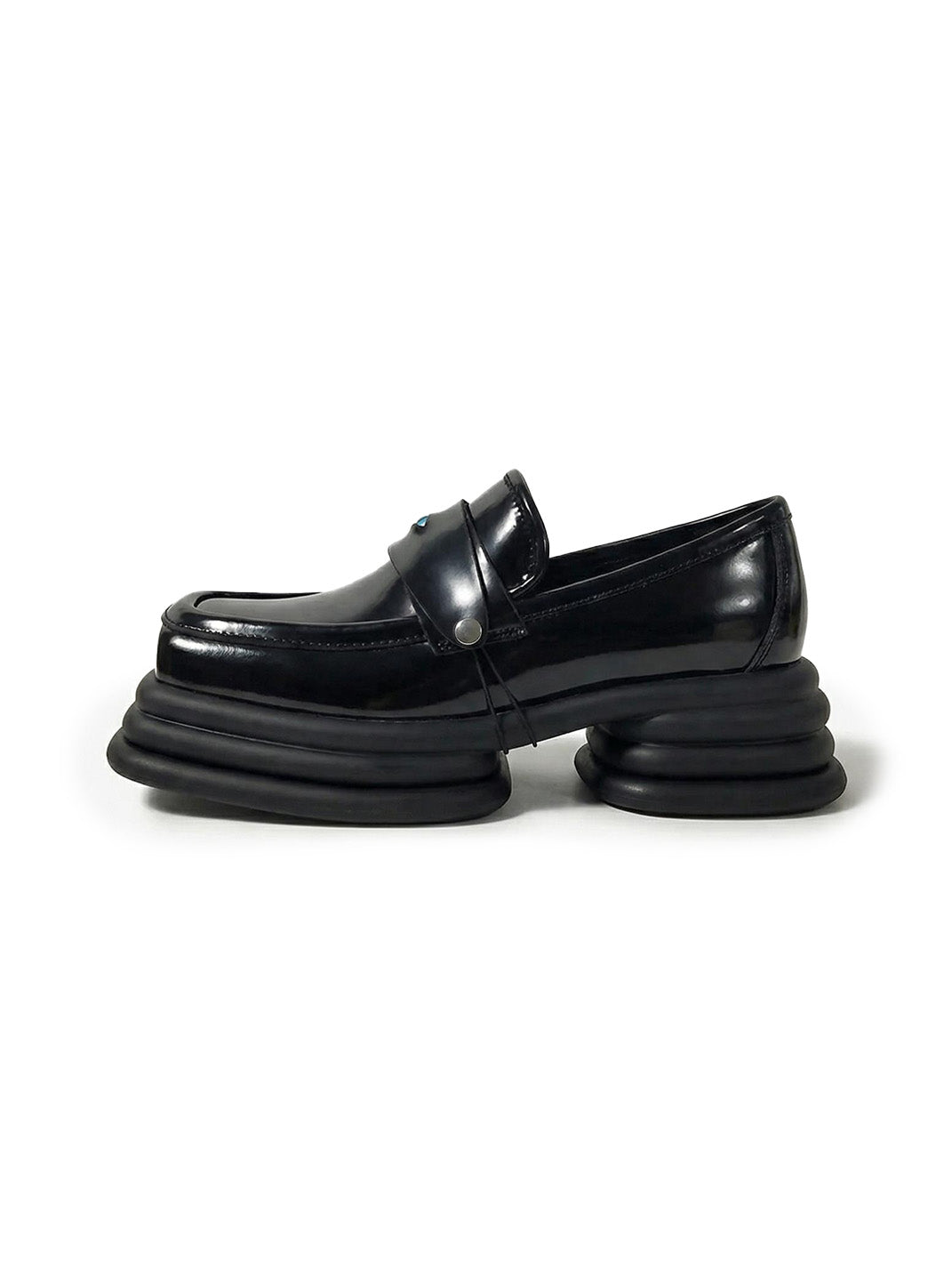 Hardware-Trim Split-Sole Platform Loafers - Skipkicks