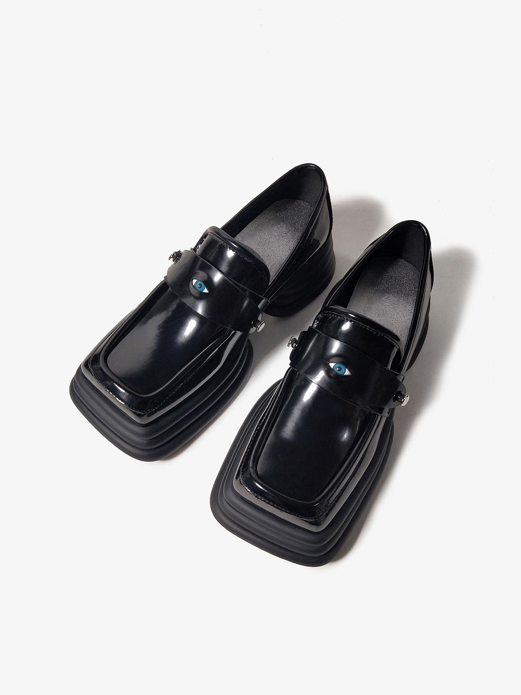 Hardware-Trim Split-Sole Platform Loafers - Skipkicks