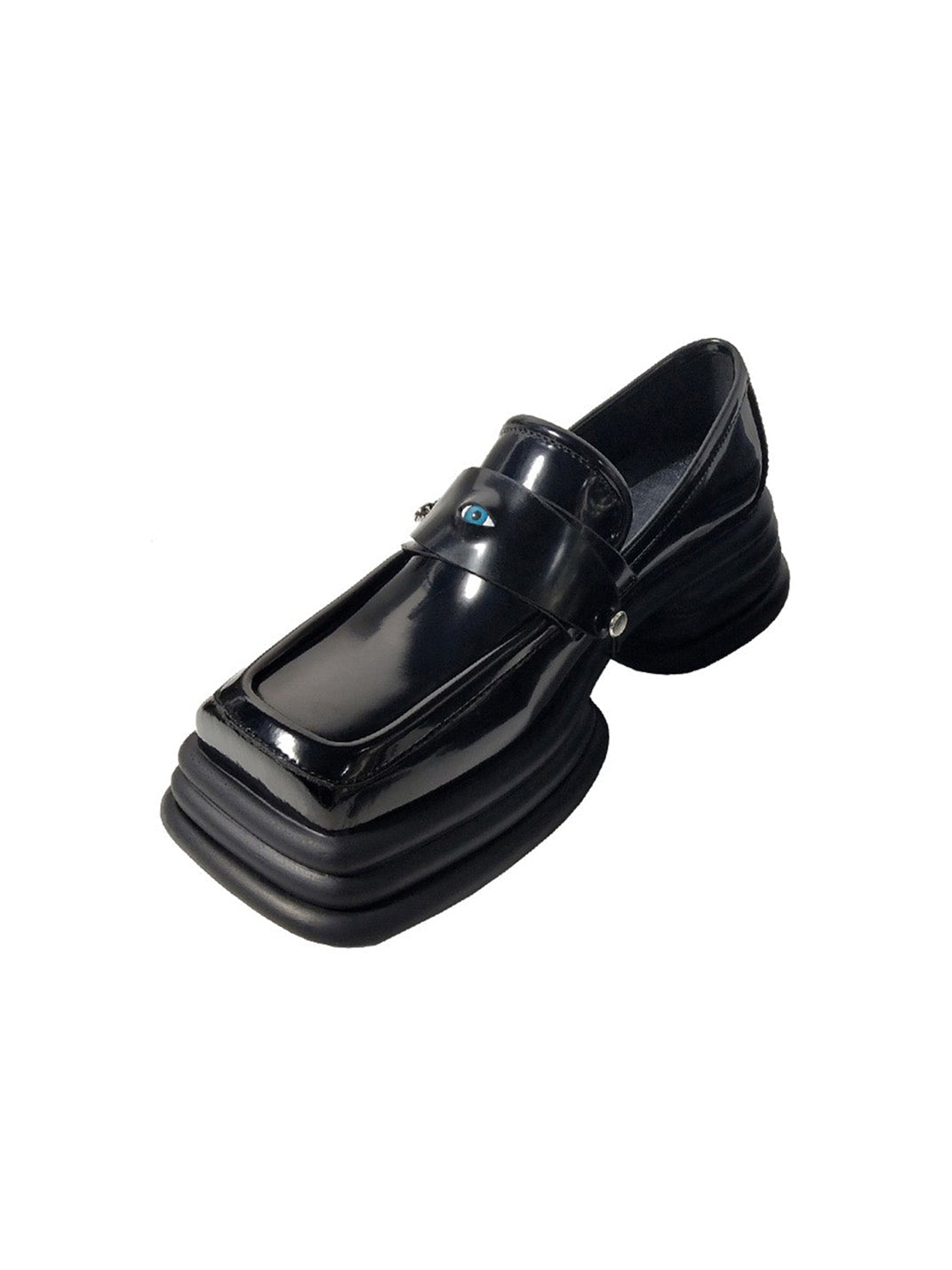 Hardware-Trim Split-Sole Platform Loafers - Skipkicks