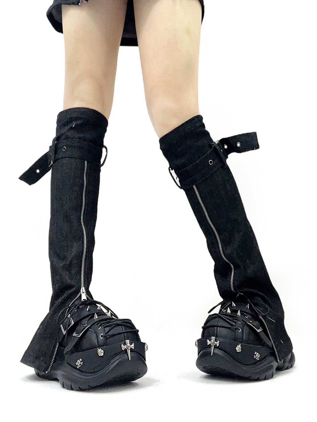 Buckle-Cage Chunky Platform Sneakers - Skipkicks