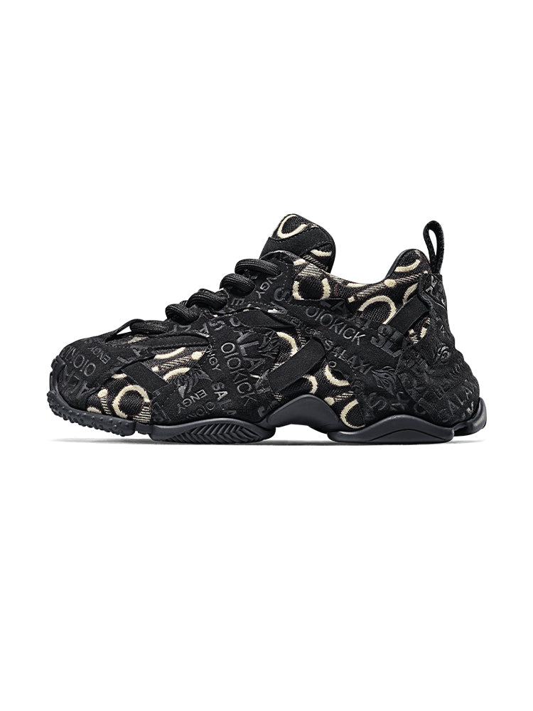 Pink Embroidered Chunky Dad Sneakers - Skipkicks