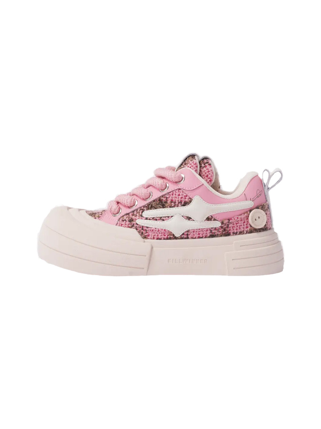 Pink Glitter Smile Platform Sneakers - Skipkicks