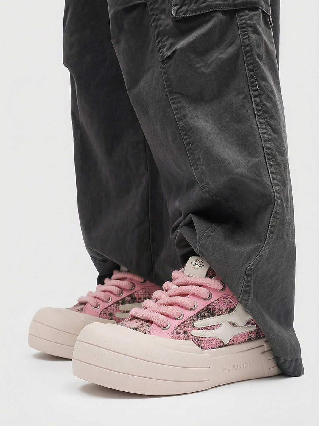 Pink Glitter Smile Platform Sneakers - Skipkicks