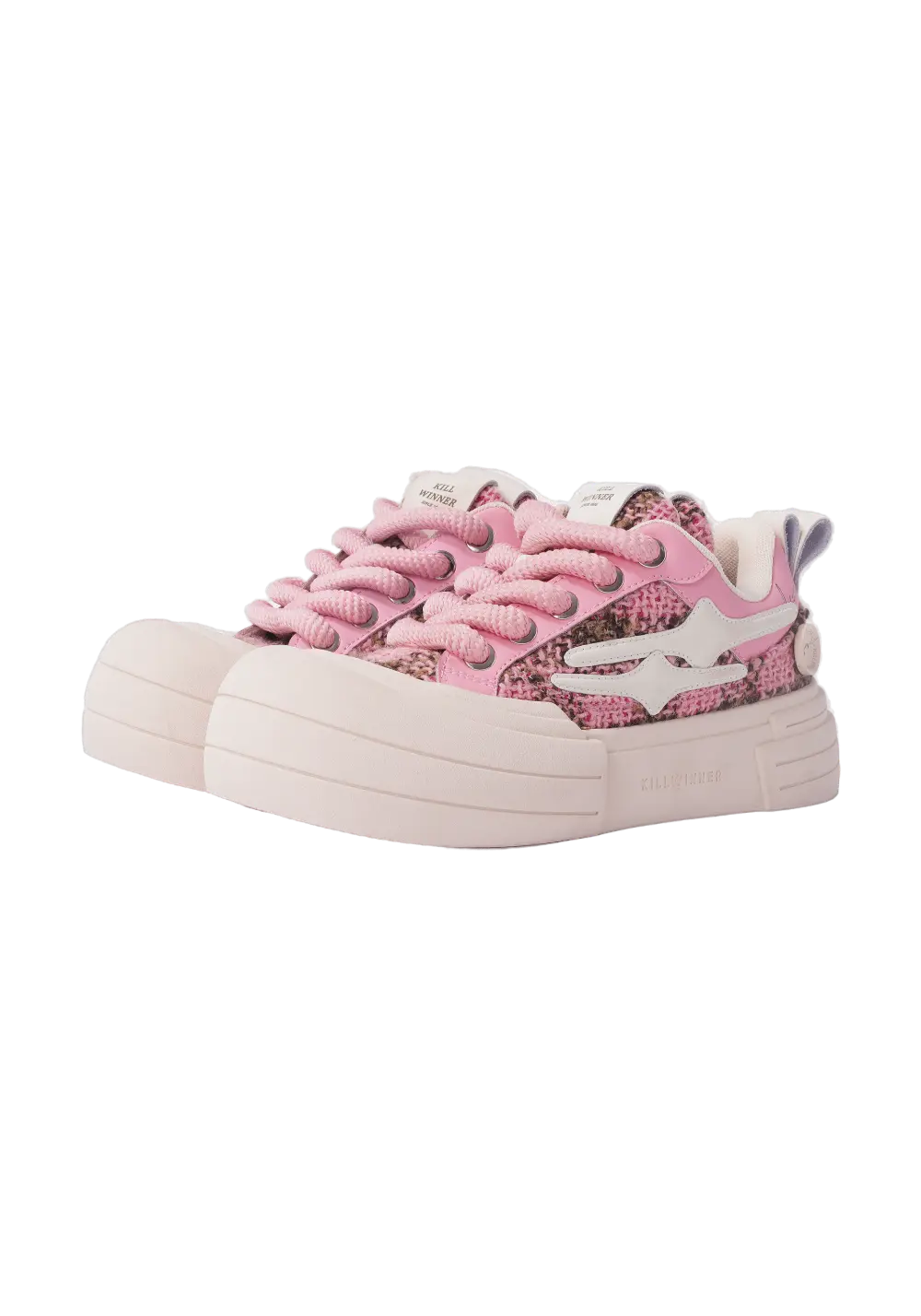 Pink Glitter Smile Platform Sneakers - Skipkicks