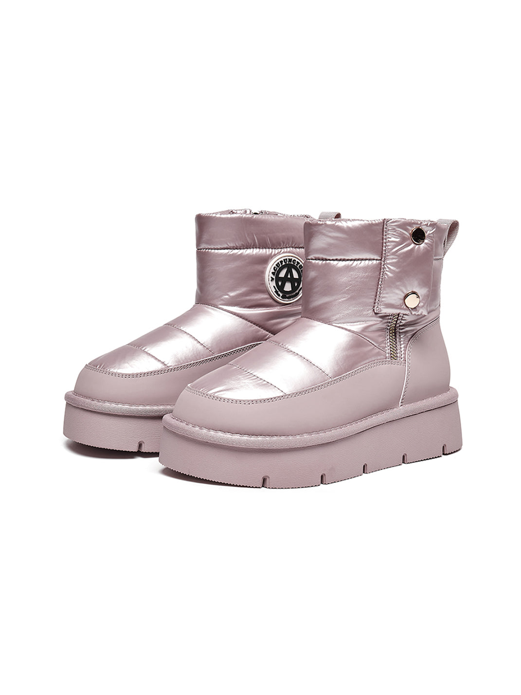 Pink Quilted Platform Snow Boots - Skipkicks