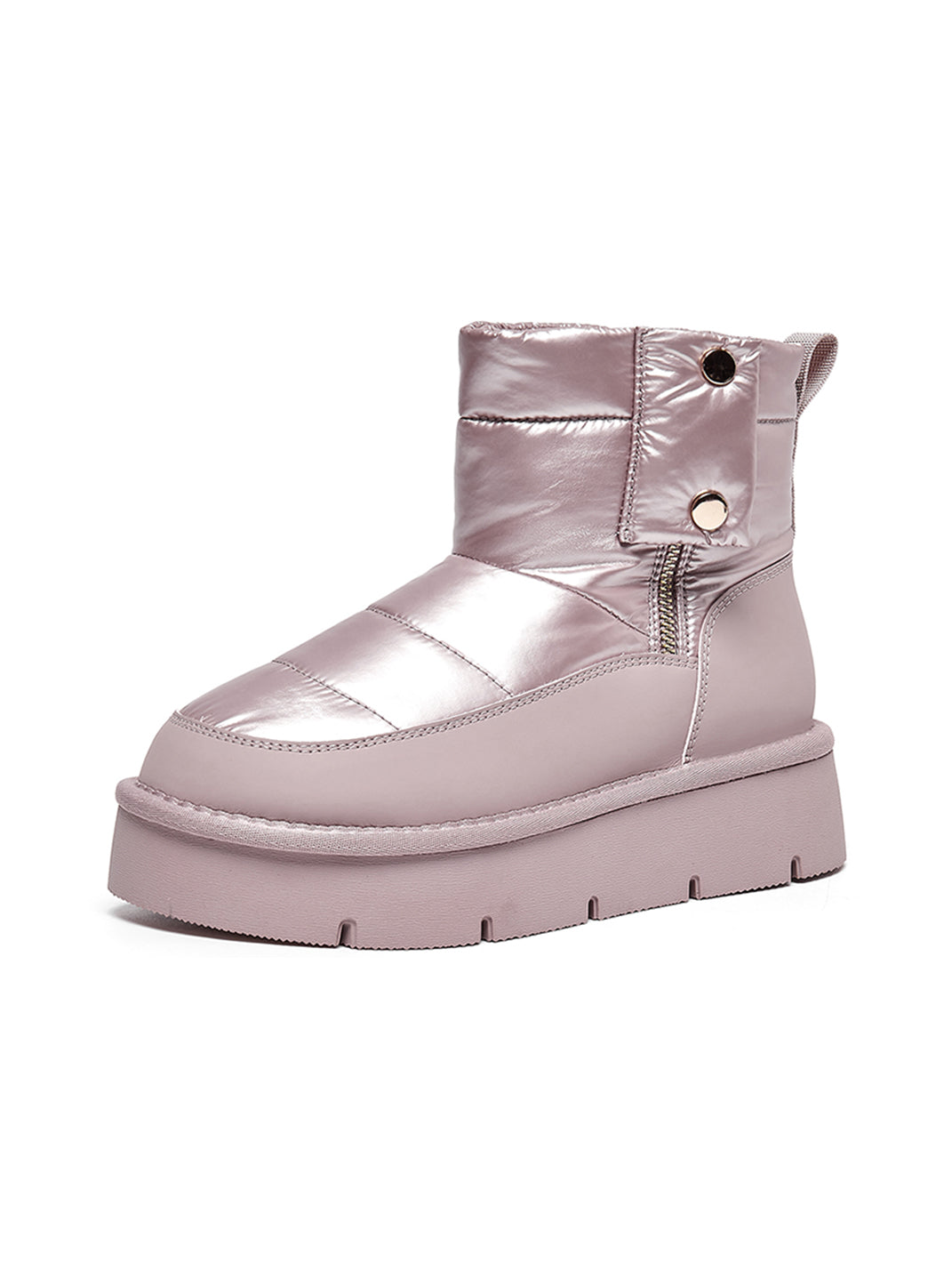 Pink Quilted Platform Snow Boots - Skipkicks