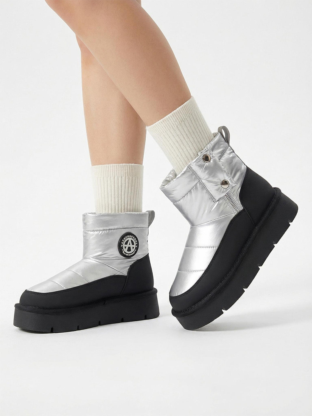 Pink Quilted Platform Snow Boots - Skipkicks