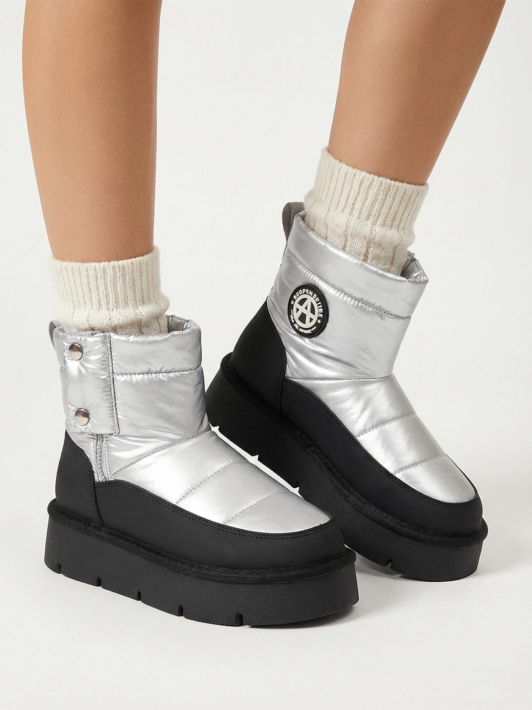 Pink Quilted Platform Snow Boots - Skipkicks