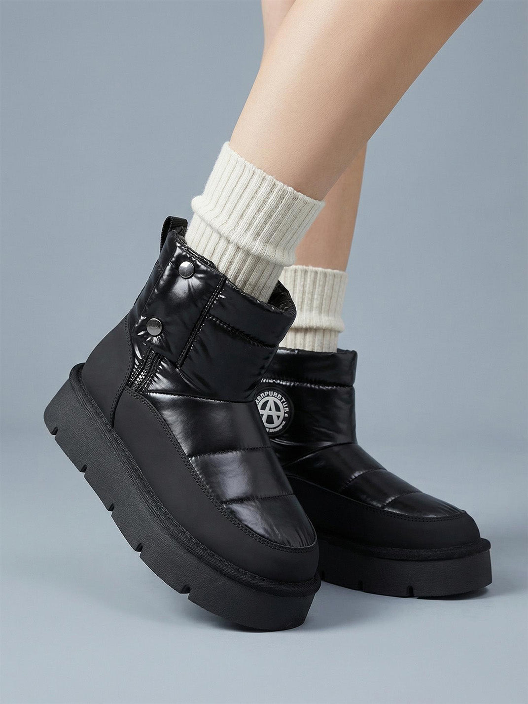 Pink Quilted Platform Snow Boots - Skipkicks